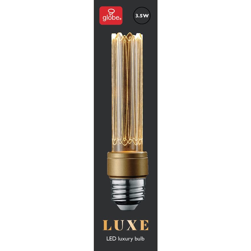 Globe Electric 35885 Luxe Tube E26 (Medium) Filament LED Bulb Warm White 40 Watt Equivalence 1 pk