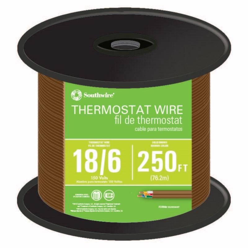 Southwire 553060407 250 ft. 18/6 Solid Copper Thermostat Wire