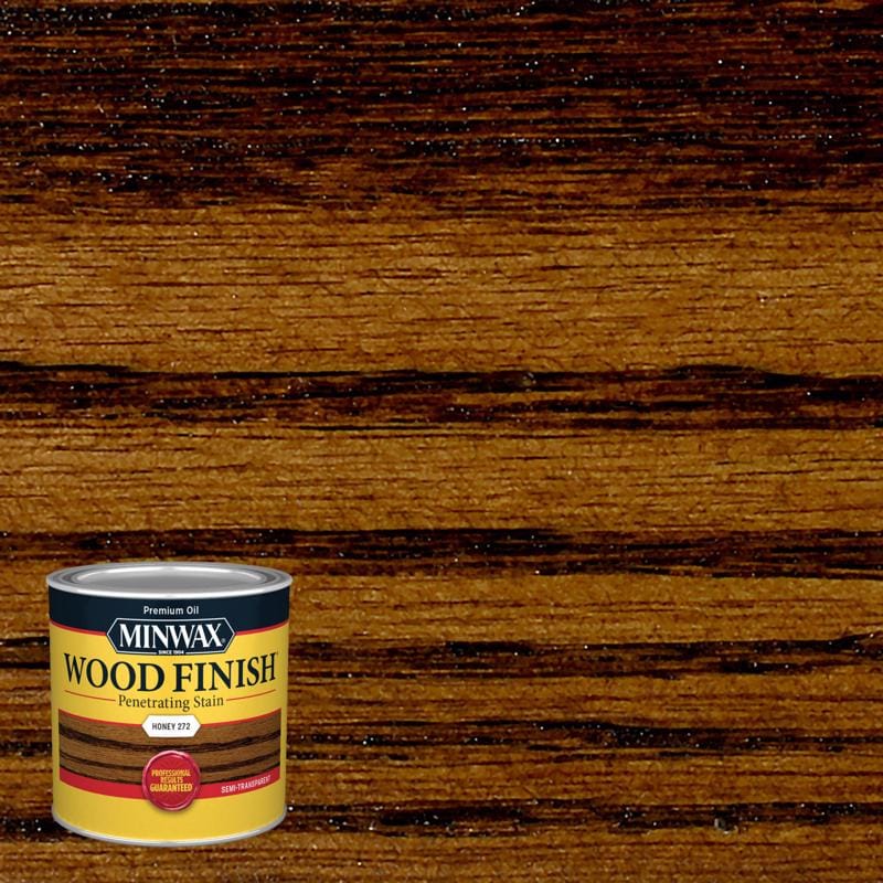 Minwax 227624444 Wood Finish Semi-Transparent Honey Oil-Based Penetrating Wood Stain 1/2 pt