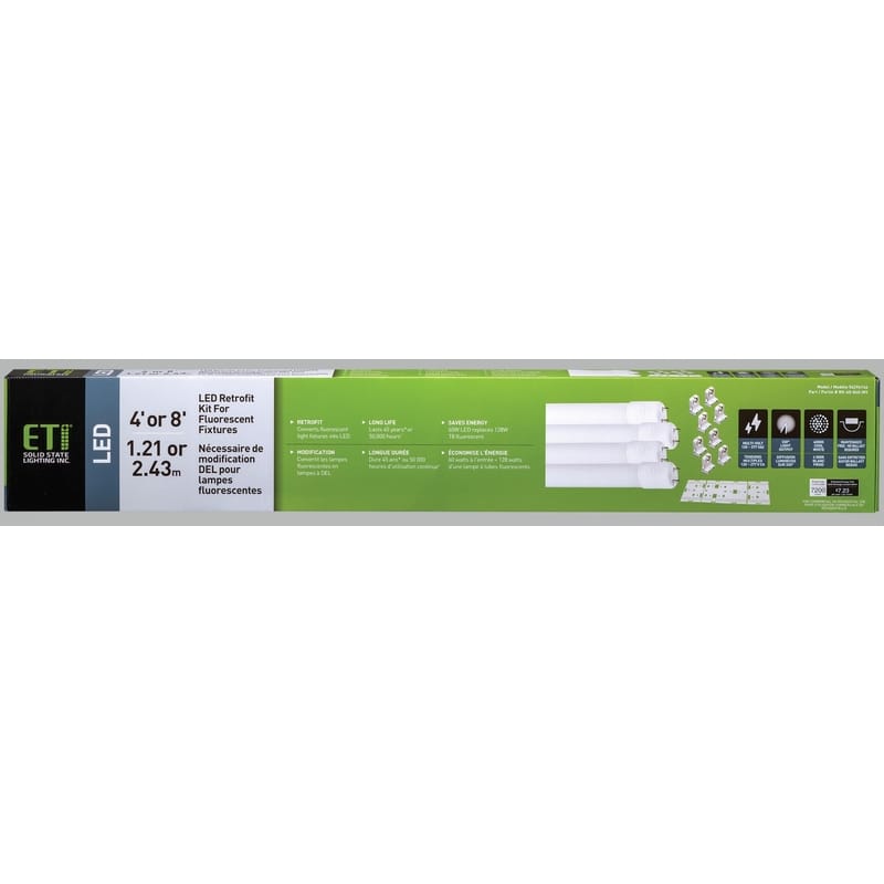 Eti 64101162 LED Retrofit Kit 48 in. G13 Bi-Pin Tube Retrofit Kit 4 pk