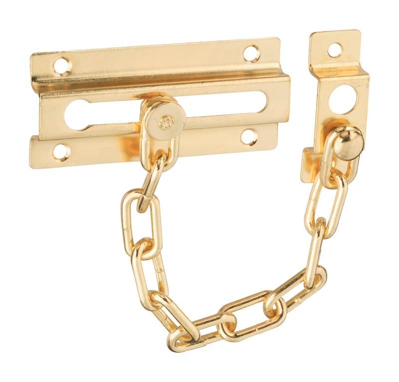 National Hardware N183-590 4 in. L Bright Brass Steel Door Chain Lock