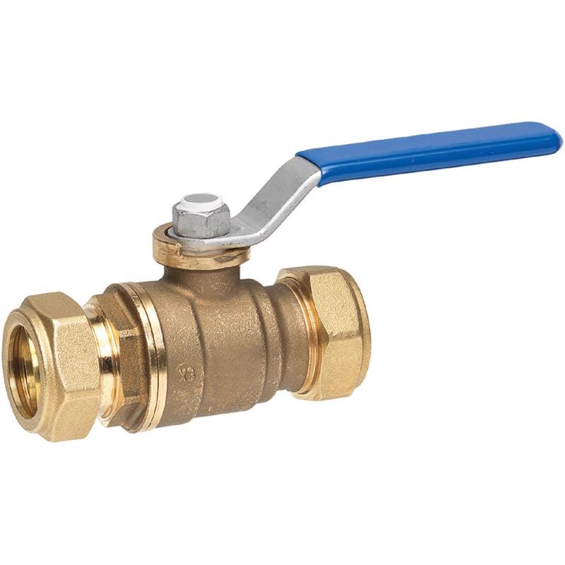 Homewerks 111-1-1 1 in. Brass Compression Ball Valve Standard Port Quarter-Turn Lever For Water/Oil/Gas