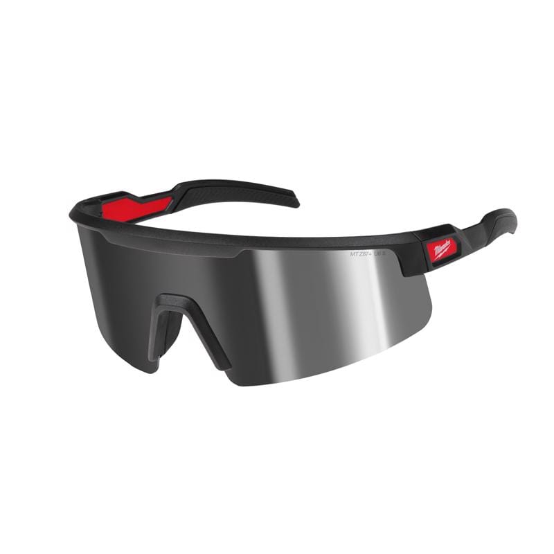 Milwaukee 48-73-2502 Wrap Around Safety Glasses Silver Mirror Lens Black Frame 1 pair