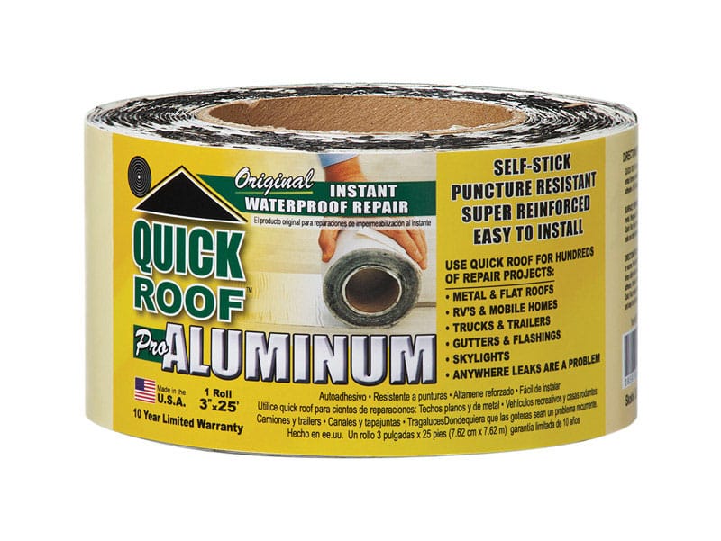 Quick Roof QR325 3 in. W X 25 ft. L Aluminum Self Stick Waterproof Repair Kit Silver