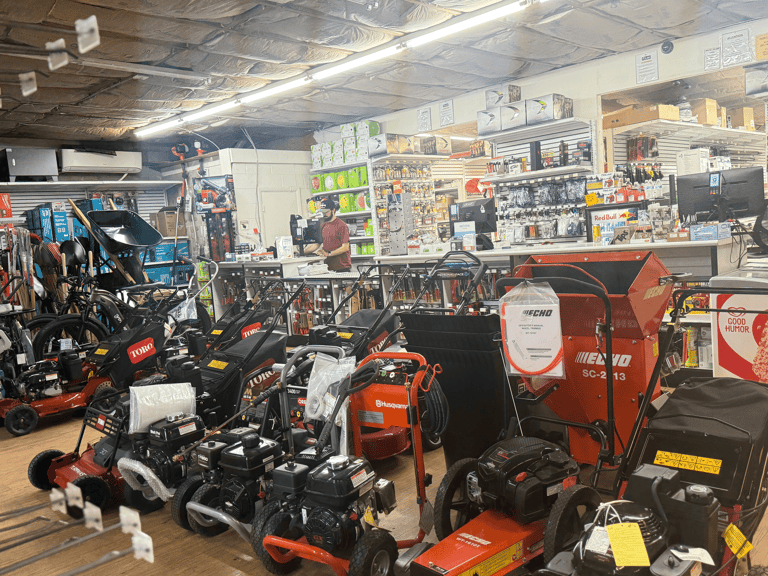 Equipment on display at the Escondido store