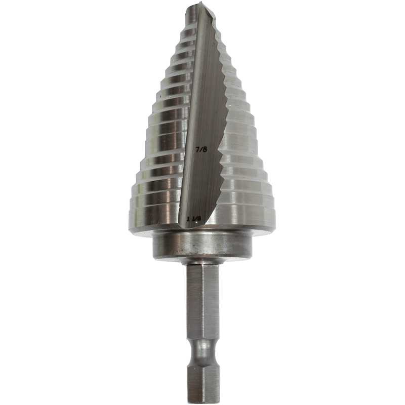 Makita 711494-A 1/4" - 1-1/8" H.S.S. Step Drill Bit, 1/4" Hex Shank