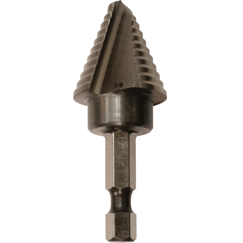 Makita 711496-A 1/4" - 7/8" H.S.S. Step Drill Bit, 1/4" Hex Shank