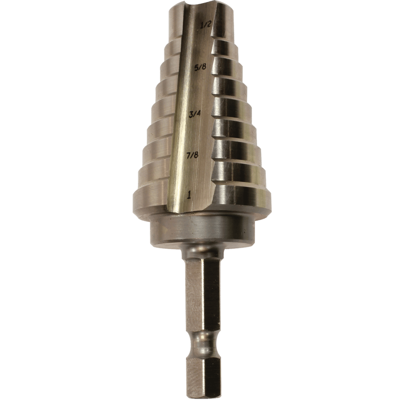 Makita 711497-A 1/2" - 1" H.S.S. Step Drill Bit, 1/4" Hex Shank