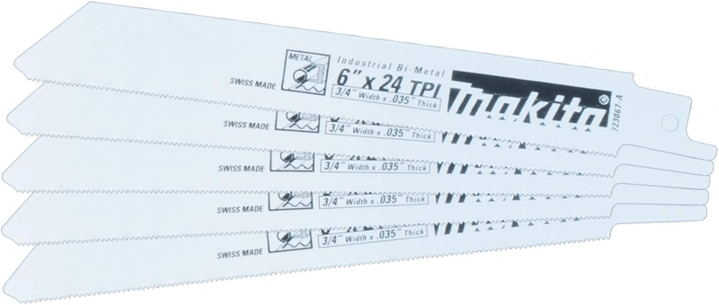Makita 723067-A-5 6" Metal Cutting Recipro Saw Blade, 24TPI, 5/pk