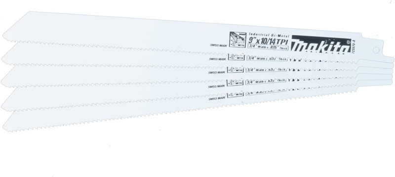 Makita 723070-A-5 9" All-Purpose Recipro Saw Blade, 10/14TPI, 5/pk
