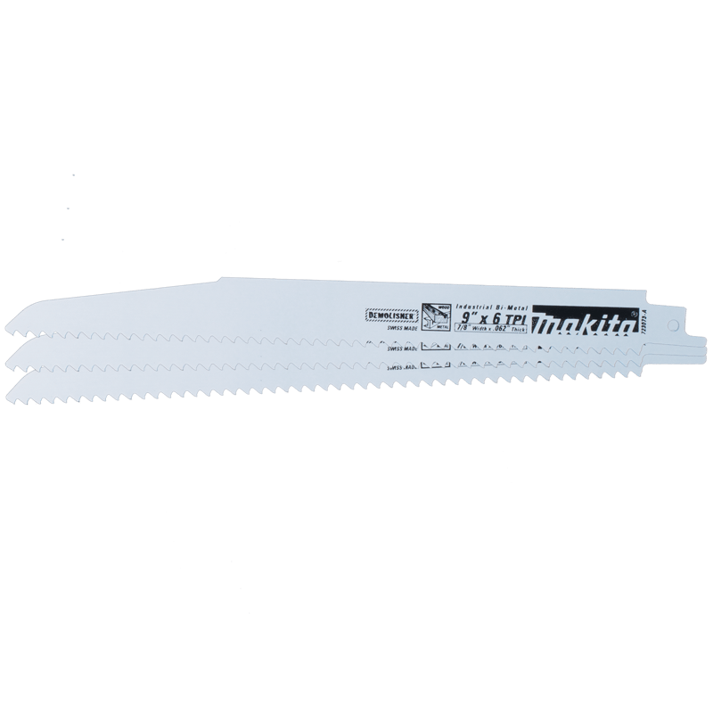 Makita 723073-A-3 9" Demolition Recipro Saw Blade, 6TPI, 3/pk