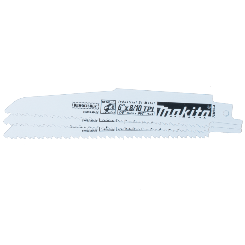 Makita 723075-A-3 6" Demolition Recipro Saw Blade, 8/10TPI, 3/pk