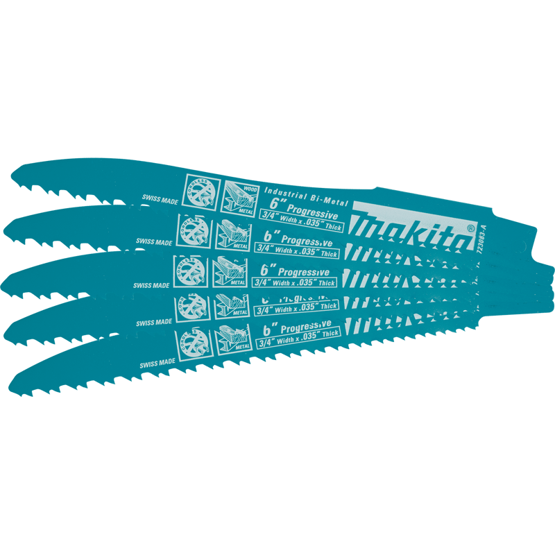 Makita 723083-A-5 6" Recipro Saw Blade, Progressive, 5/pk