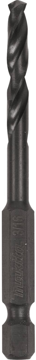 Makita A-97782 3/16" Black Oxide Drill Bit, 1/4" Hex Shank