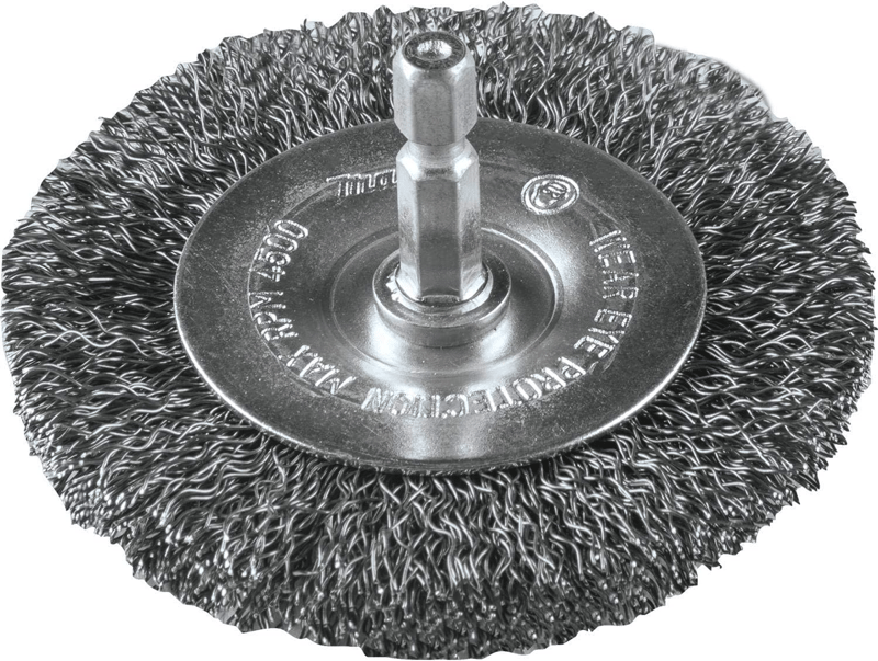 Makita B-63074 3" Crimped Wire Wheel Brush, 1/4" Hex Shank, for Impact Drivers