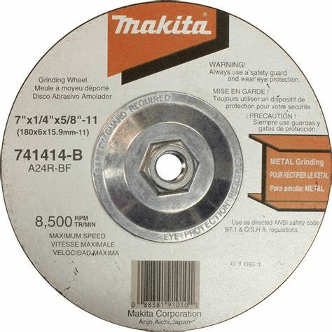 Makita 741414-B-1 7" x 5/8"-11 x 1/4" Hubbed Grinding  1 E