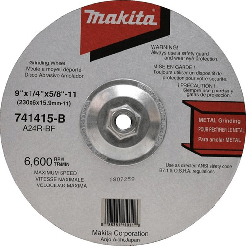 Makita 741415-B-1 9" x 5/8"-11 x 1/4" Hubbed Grinding 1 EA