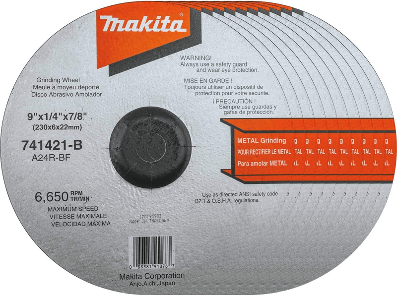 Makita 741421-B-1 9" x 7/8" x 1/4" Grinding Wheel, 24 Grit