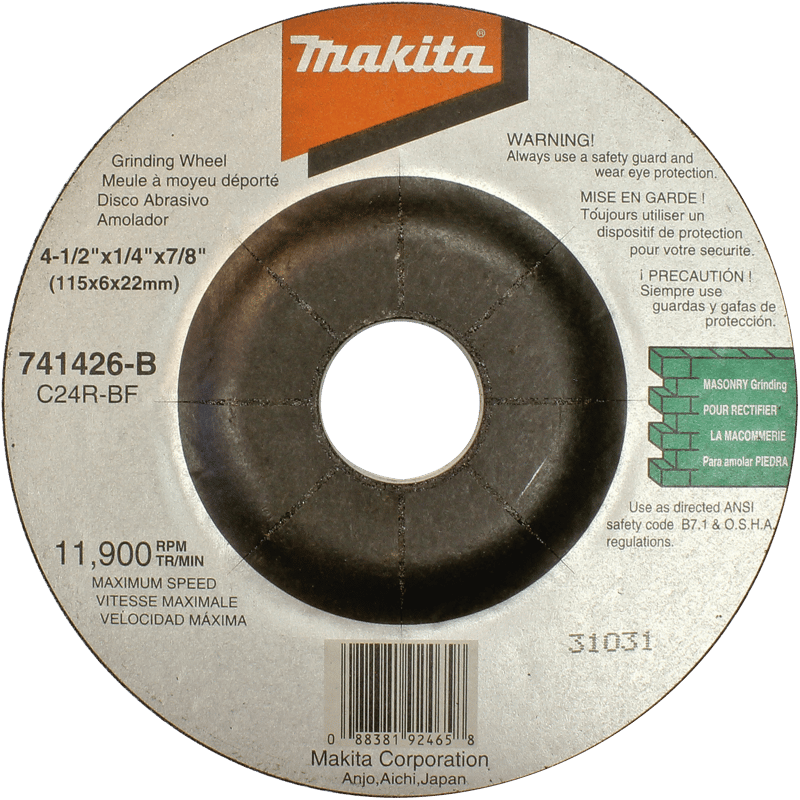 Makita 741426-B-1 4-1/2" x 5/8" x 1/4" Grinding Wheel, 1 E