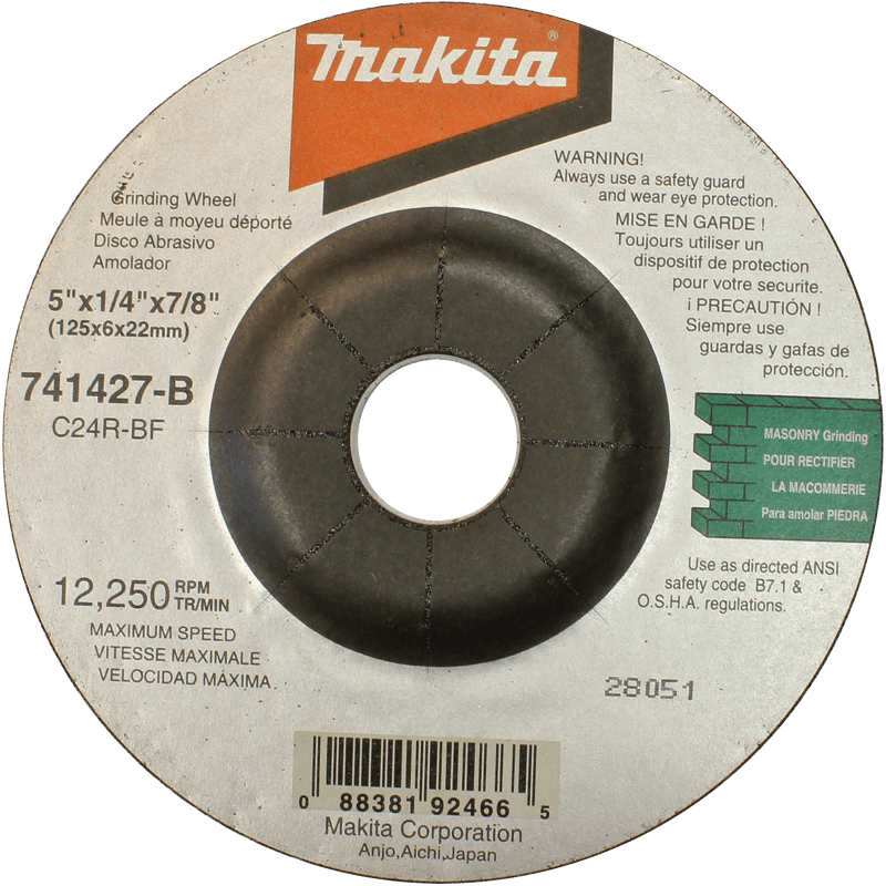 Makita 741427-B-1 5" x 5/8"x 1/4"  Grinding Wheel, 1 EACH