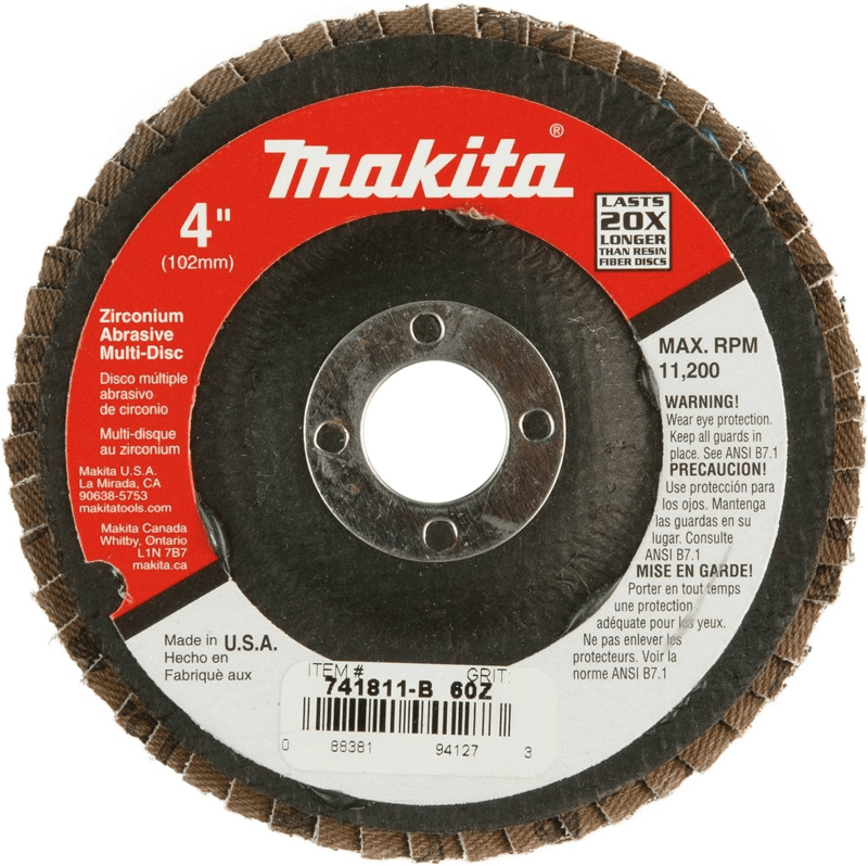 Makita 741811-B-10 4" x 5/8" Multi-Disc, 60 Grit, Angled Ty
