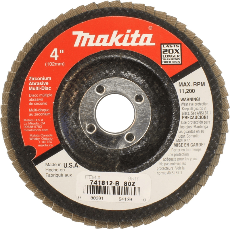 Makita 741812-B-10 4" x 5/8" Multi-Disc, 80 Grit, Angled 1