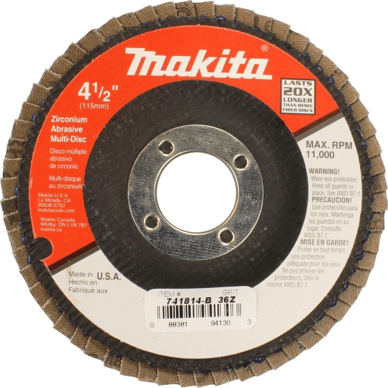 Makita 741814-B-1 4-1/2" x 7/8" Multi-Disc, 36 Grit, Angle