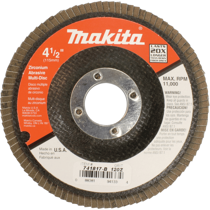 Makita 741817-B-10 4-1/2" x 7/8" Multi-Disc, 120 Grit, Angl