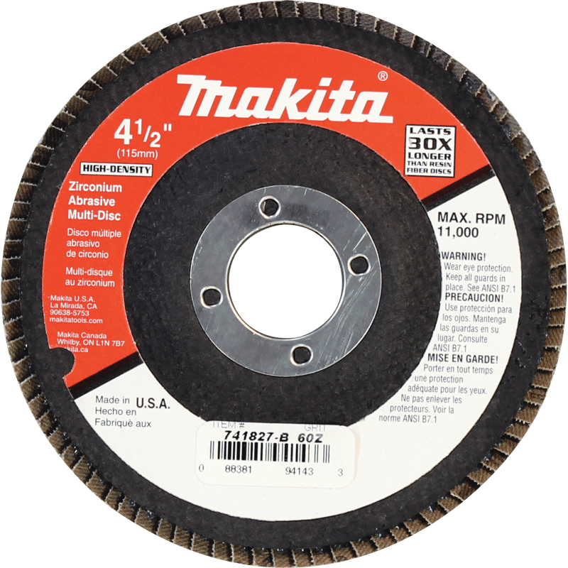 Makita 741827-B-10 4-1/2" x 7/8" Multi-Disc, 60 Grit, Flat