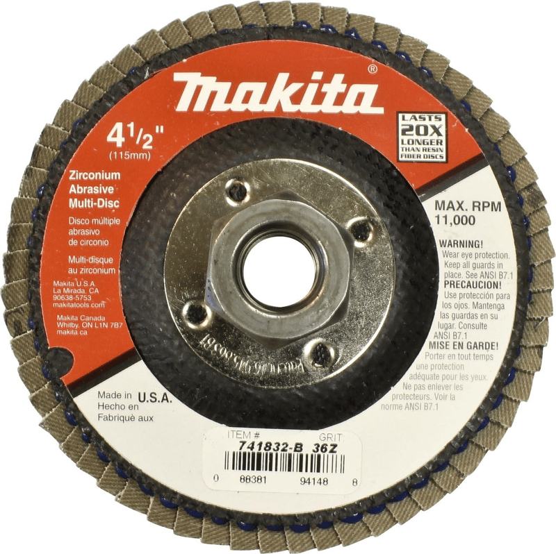 Makita 741832-B-1 4-1/2" Multi-Disc, Hubbed, 36 Grit, Angl