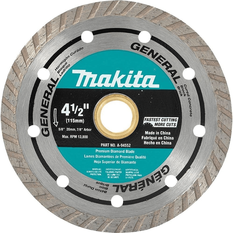 Makita A-94552 4-1/2" Diamond Blade, Turbo, General Pur