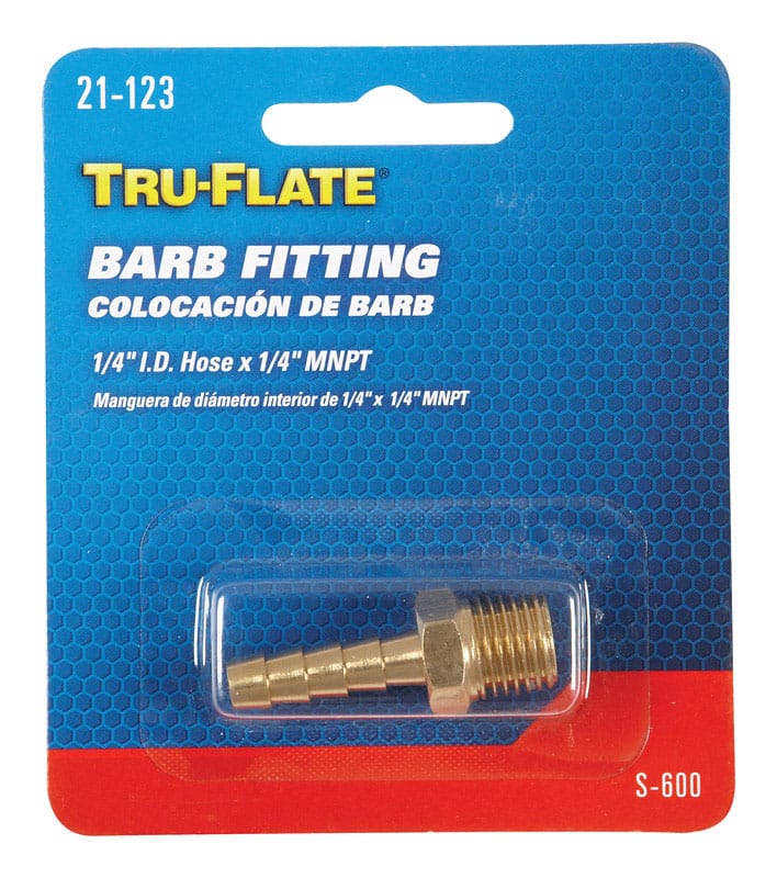 Tru-Flate TRFL21123 Barb Fittng1/4"Id1/4"Mpt