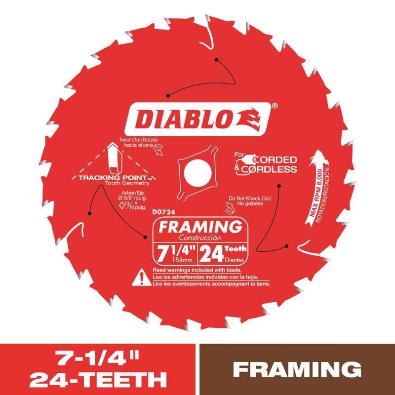 Diablo D0724A 7-1/4 In. D X 5/8 Carbide Tip