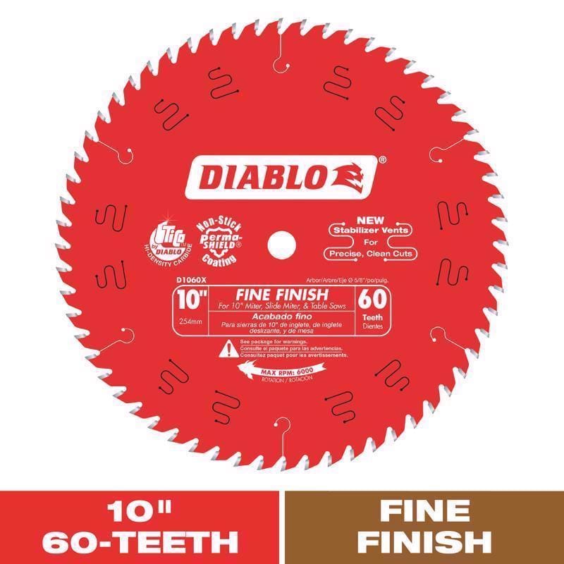 Diablo D1060X 10", 60-Teeth Circular Saw Blade