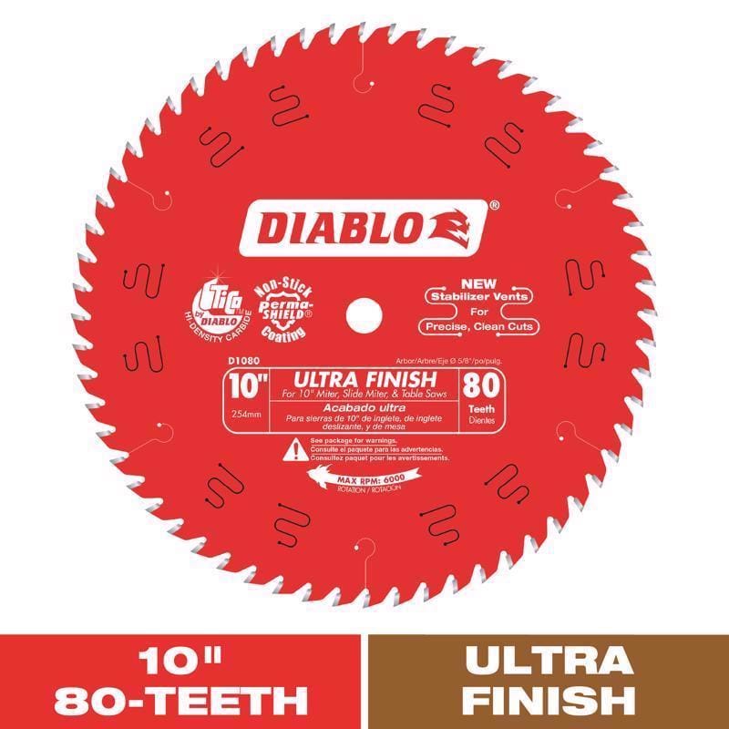 Diablo D1080X Diab Saw Bld 10"X80T