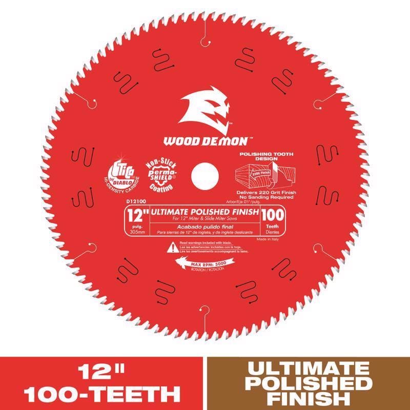 Diablo D12100X Saw Blade Fine 12" 100T