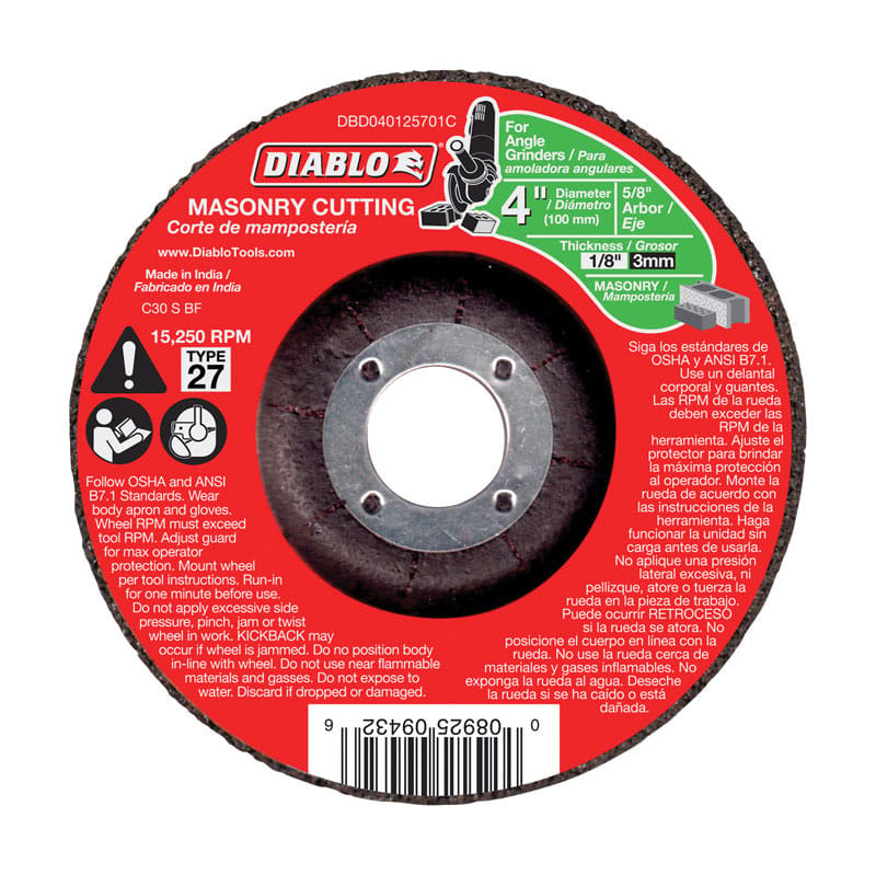 Diablo DBD040125701C Masonry Cutoff Disc 4"