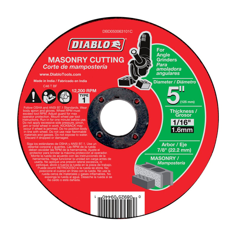 Diablo DBD050063101C Masonry Cutoff Disc 5"