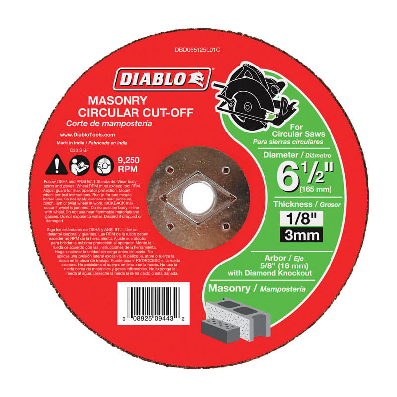 Diablo DBD065125L01C Masonry Circ C/O Dsc 6.5"