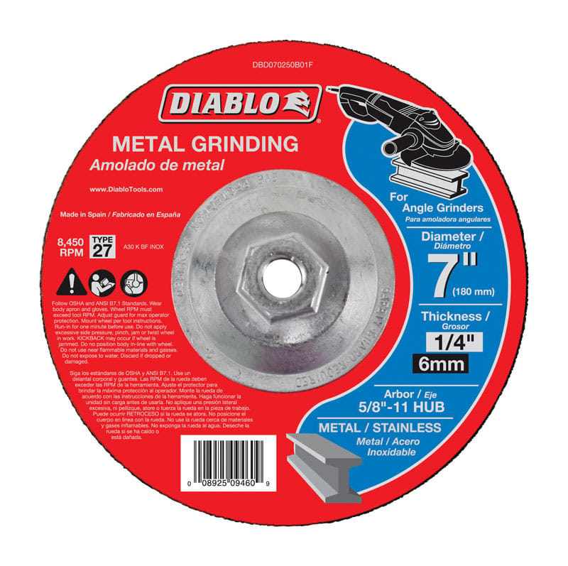 Diablo DBD070250B01F Metal Grind Dsc 7"X5/8-11