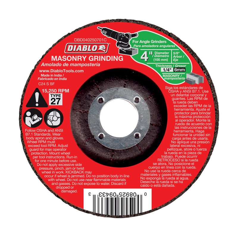 Diablo DBD040250701C Masonry Grind Disc 4"D