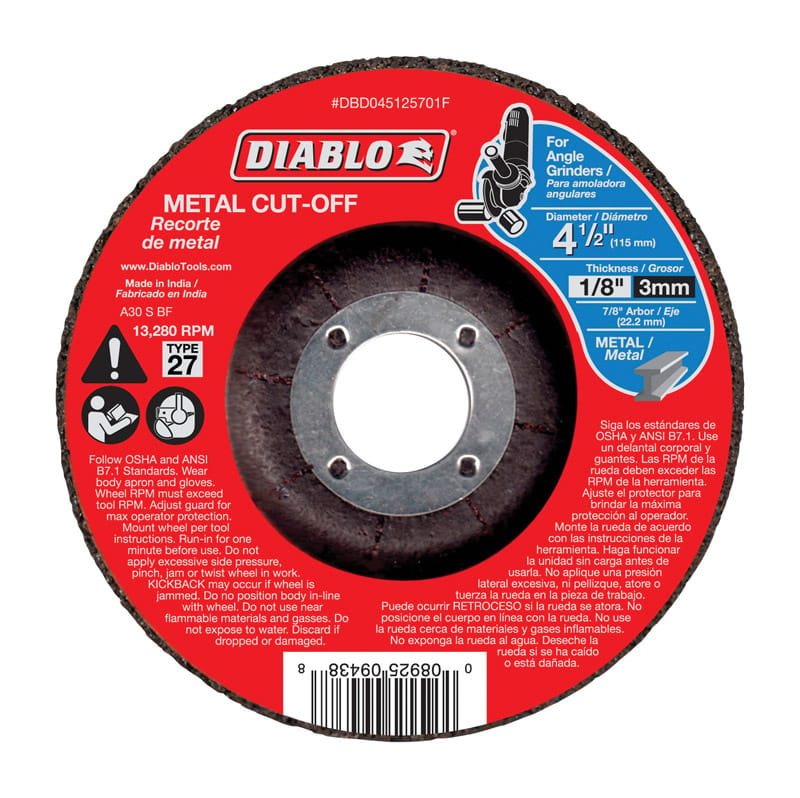 Diablo DBD045125701F Metal Cutoff Disc 4-1/2"