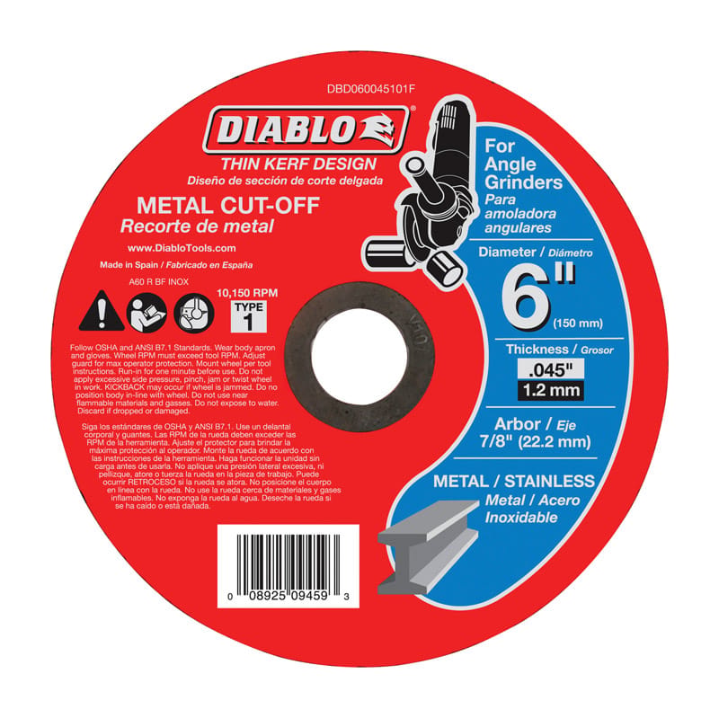 Diablo DBD060045101F Metal Cutoff Dsc 6"X7/8"