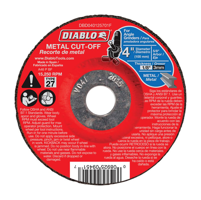 Diablo DBD040125701F Metal Cutoff Disc 4"