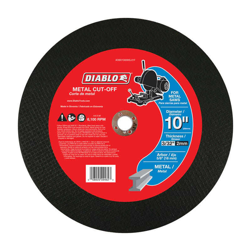 Diablo DBD100093L01F Metal Cutoff Disc 10"