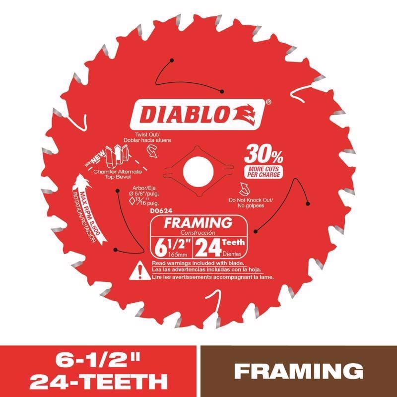 Diablo D0624A 6-1/2", 24-Teeth Circular Saw Blade