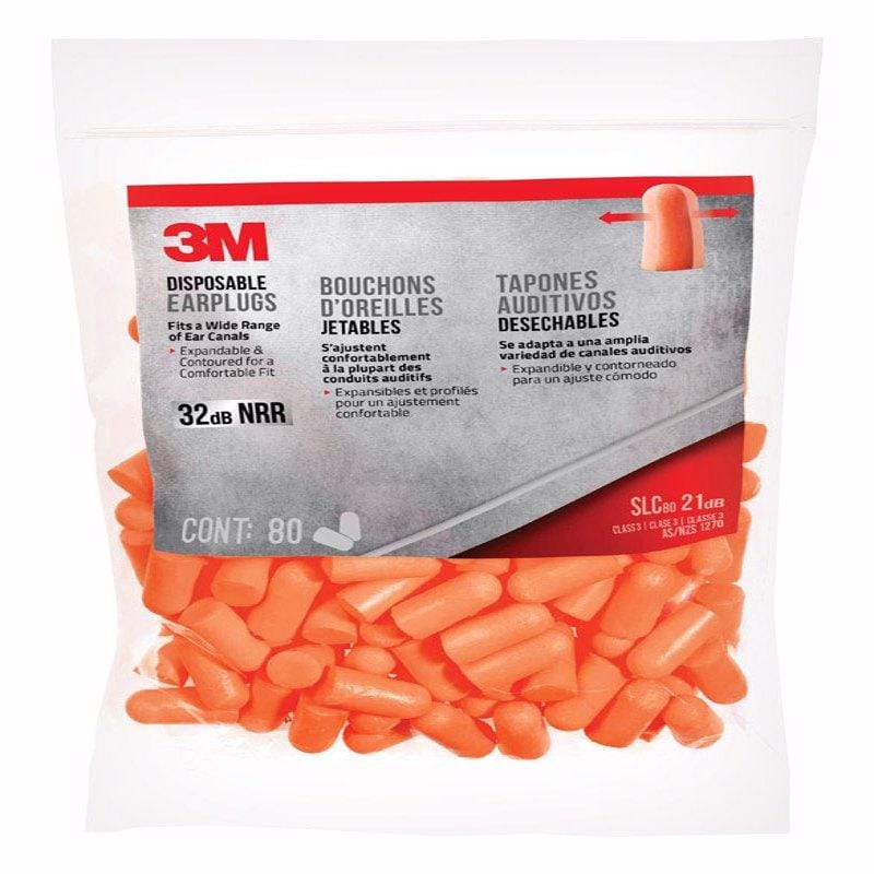 3M 92800-80-6DC 3M 32 dB Soft Foam Earplugs Orange 80 pa