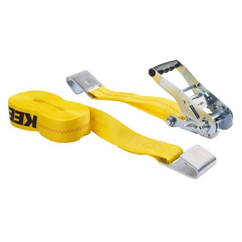 Keepr 04623 Ratchet Tiedown Flat Hook 2"X27' Yellow