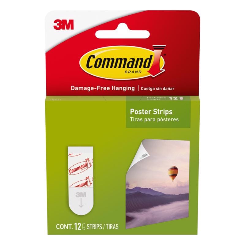 3M 17024ES POSTER STRIPS SM 12PK