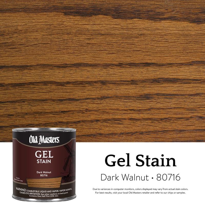 Old Masters 80716 Semi-Transparent Dark Walnut Oil-Based Alkyd Gel Stain 1/2 pt